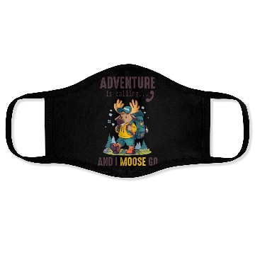 Discover Adventure Is Calling Youth Cute Moose Face Masks