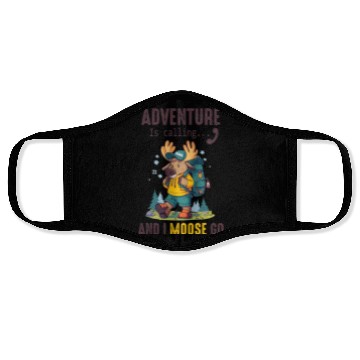Discover Adventure Is Calling Youth Cute Moose Face Masks