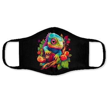 Discover Cute Chameleon for Lizard Pet Lover Face Masks