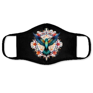 Discover Hummingbird Mandala Art Face Masks