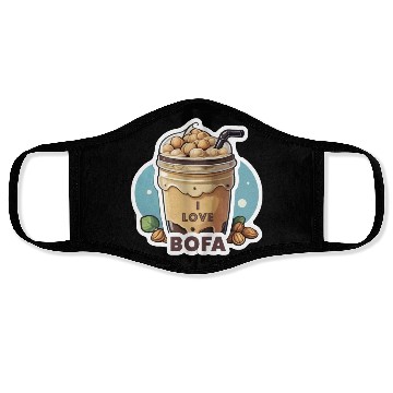Discover Hazelnut Boba Bubble Tea - I love Bofa Deez Nuts Face Masks