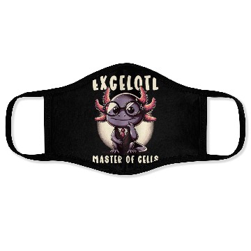 Discover Excelotl Geeky Spreadsheet Axolotl Face Masks