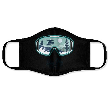 Discover Snowboarding Style logo. By "Hey Day" Face Masks