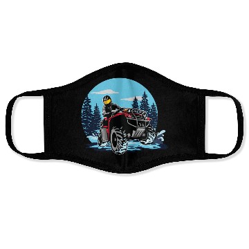 Discover ATV/Quad "Winter Riding" style logo. By "Hey Day" Face Masks