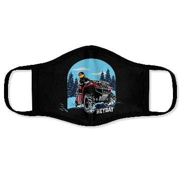 Discover ATV/Quad "Winter Riding" style logo. By "Hey Day" Face Masks