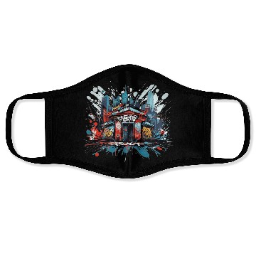 Discover Tagged Elegance - cool Urban Graffiti Face Masks
