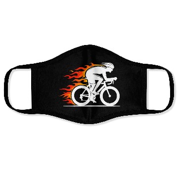 Discover White speed road cyclist Face Masks