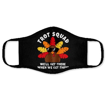Discover Turkey Trot Squad Race Funny Thanksgiving Running Face Masks