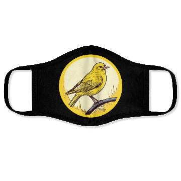 Discover yellow Canary in a circular shape Face Masks