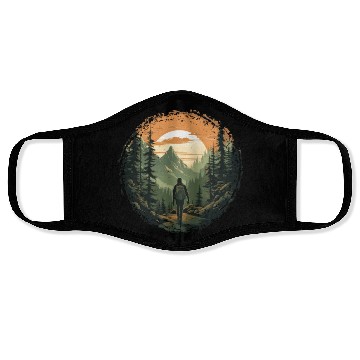 Discover Forest nature trekking adventure Face Masks