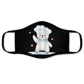 Discover White Happy Chef Bear Face Masks