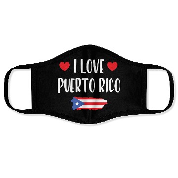 Discover I Love Puerto Rico pride heart Face Masks