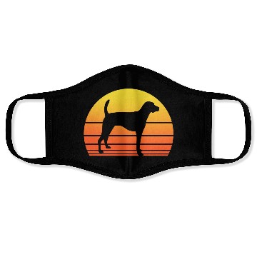 Discover American Foxhound Retro Sunset Dog Face Masks