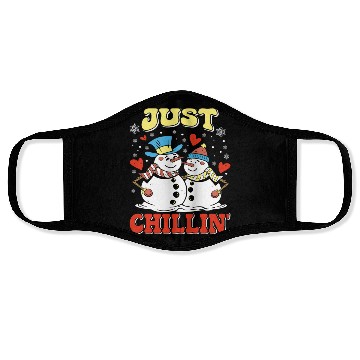 Discover Snowmen Just Chillin' Winter Time Snow Face Masks