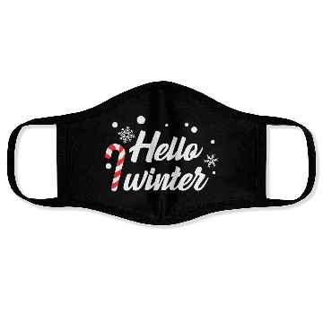Discover Hello Winter Christmas Candy Canes Face Masks