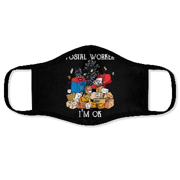 Discover I'm Ok Funny Postal Worker Face Masks