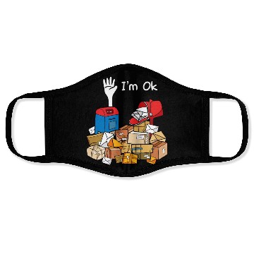 Discover I'm Ok Funny Postal Worker Face Masks