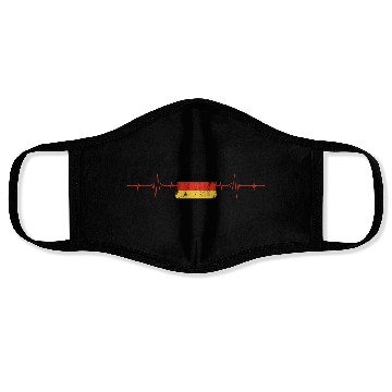 Discover Germany Flag Heartbeat Face Masks