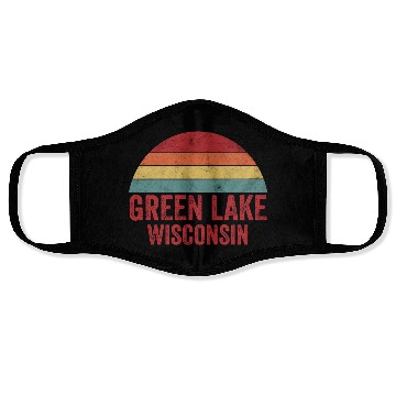 Discover Vintage Green Lake Wisconsin Face Masks