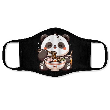 Discover Cute Panda Eats Ramen Noodles Pandas Ramen Face Masks