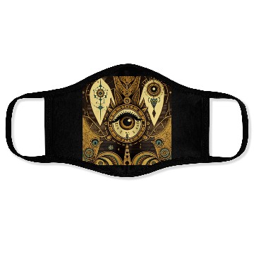 Discover Abstract New Age 1920s Steampunk Design Face Masks