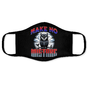 Discover Make No Mistake - Owl Perched On A Branch Moonlit Face Masks