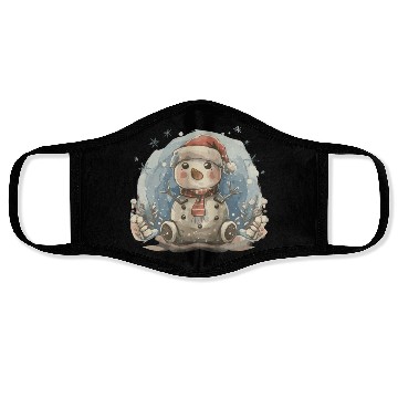 Discover Christmas Golf Snowman Santa Hat Gift design Face Masks