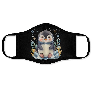 Discover A cute penguin animal cartoon Face Masks