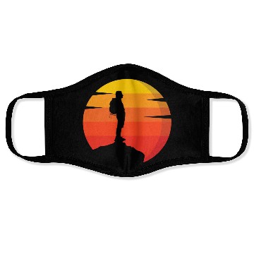 Discover Retro Sun Mountain Hiking Climbing Nature Face Masks