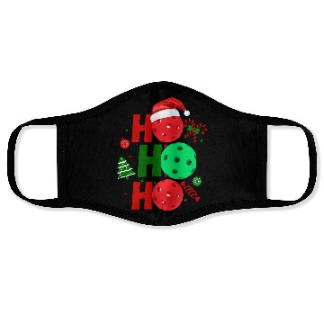 Discover Pickleball Ho Ho Ho Holiday Merry Christmas Face Masks