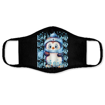 Discover Let it Snow Winter Penguin Face Masks