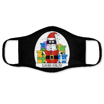 Discover Surprised Cat Christmas Eve and Santa Paws Face Masks