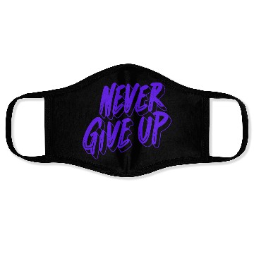 Discover Printed with motivational quote never give up Face Masks