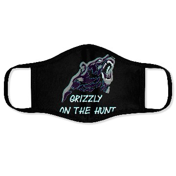 Discover Grizzly On The Hunt Face Masks