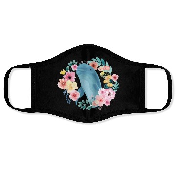 Discover Dolphin Flower Floral Face Masks