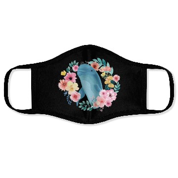 Discover Dolphin Flower Floral Face Masks
