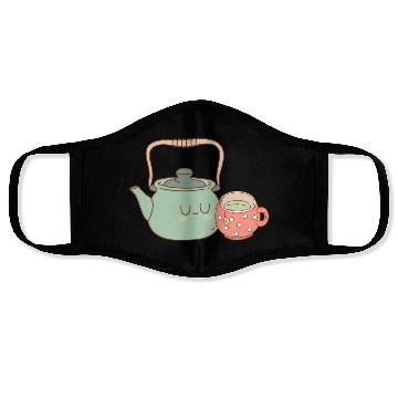 Discover Tea Kettle and Cup of Green Tea Face Masks