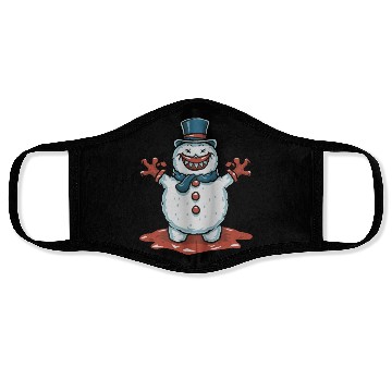 Discover frosty snowman creepy Face Masks