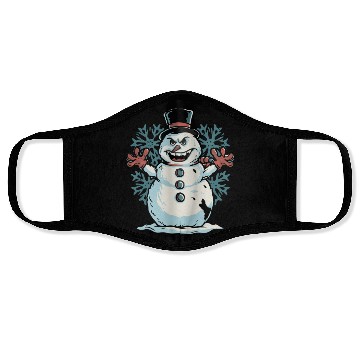 Discover frosty snowman creepy Face Masks