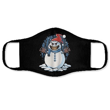 Discover frosty snowman creepy Face Masks