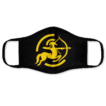 Discover Zodiac Sagittarius Arc Icon Minimalistic Gold Face Masks