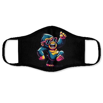 Discover Gorilla With Sunglasses Face Masks