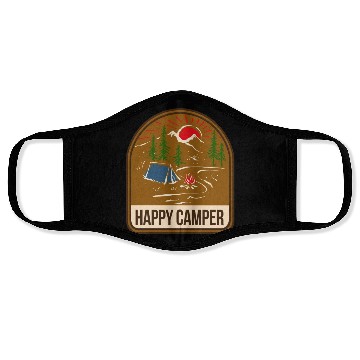 Discover Happy Camper Camping Campfire Tent Face Masks