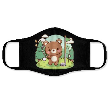 Discover Golfing bears Face Masks