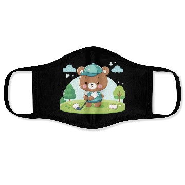 Discover Golfing bears Face Masks