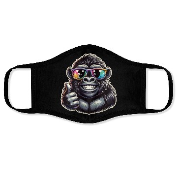 Discover Gorilla With Sunglasses Face Masks