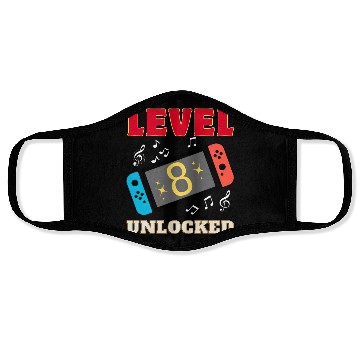 Discover LEVEL 8 UNLOCKED Gamer 8th Birthday Gaming Gift Face Masks