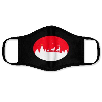 Discover deers in a winter scene Face Masks