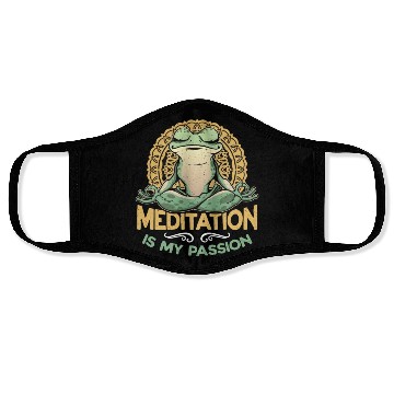 Discover Meditation Is My Passion Yoga Exercise Frog Lover Face Masks