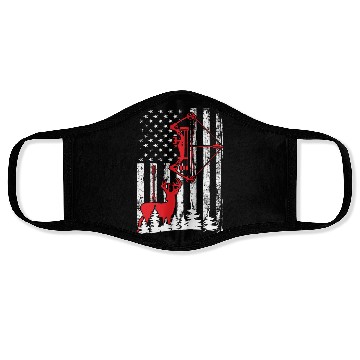 Discover Patriotic Bow Hunting Deer Hunter Flag American Face Masks